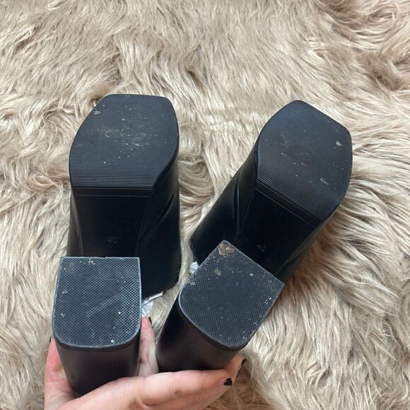 Dsevht Platform Sandals Slip On Open Square Toe Chunky Block High Heel Pump - Picture 9 of 15